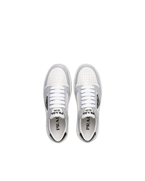 White/cornflower Blue District Perforated Leather Sneakers 